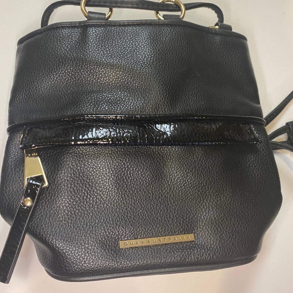 QUAY- Small Black and Gold backpack